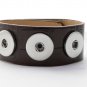 Interchangeable Snap Bracelet Cuff Brown Leatherette Embossed For 3 18mm Snaps