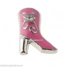 Pink Cowboy Cowgirl Western Boots Shoe Floating Charm For Memory Lockets