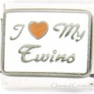9mm Italian Charm I Love My Twins Kids Son Daughter Stainless Steel Modular Link