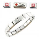 Allergic To NSAIDS Super Link Caduceus Medical Alert 9mm Italian Charm Bracelet
