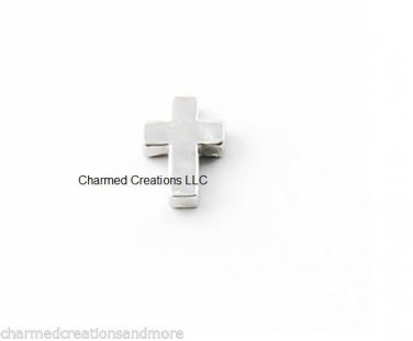 10 Silver Tone Cross Jesus God Religious Floating Charm For Glass Memory Locket