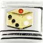 9mm Italian Charm Modular Link Gold Dice Craps Games Gambling Casino