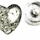 USA SELLER Interchangeable Button Snap Jewelry Teardrop Clear Heart 18mm 273-3