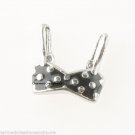 Black & Silver Polka Dot Bikini Swimsuit Bra Top Floating Charm For Lockets