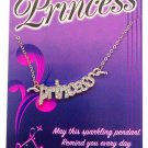 Princess Inspirational Pendant Necklace On 16" Chain And 2" Extender Silver Tone
