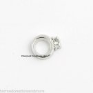 Silver Tone Wedding Ring Engagement Floating Charm For Glass Memory Lockets