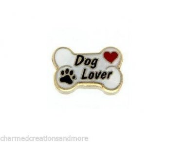 10pc Lot Dog Lover Bone Paw Print Floating Charm For Glass Memory Locket