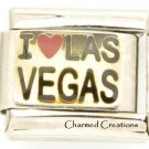 9mm Italian Charm I Love Las Vegas Red Heart Stainless Steel Modular Link