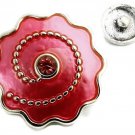 Interchangeable Button Snap Jewelry Pink Flower Scalloped Edges 18mm 204