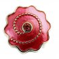 Interchangeable Button Snap Jewelry Pink Flower Scalloped Edges 18mm 204