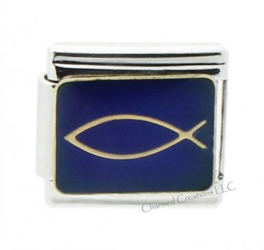 Religious Fish Mood Color Changing 9mm Italian Charm Stainless Steel Link
