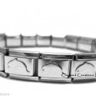 Dolphin Whale Beach 9mm Italian Charm Shiny Stainless Steel Starter Bracelet