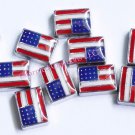 10pc Lot US American Flag Military Floating Charm For Glass Memory Locket