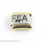 FFA Livestock Farm Animals Gold Trim Matte Laser 9mm Italian Charm Modular Link