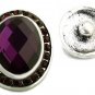 USA SELLER Interchangeable Button Snap Jewelry Faceted Purple Oval 18mm 223