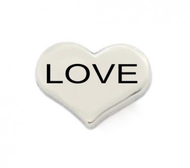 Silver Heart Love Floating Charm For Our Glass Memory Locket Necklaces