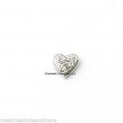 Antiqued Silver Heart With Scrolls Floating Charm For Glass Memory Locket