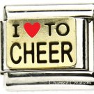 9mm Italian Charm I Love To Cheer Stainless Steel Link Cheerleader Cheerleading