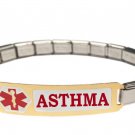 Asthma 9mm Italian Charm Medical Alert Shiny Starter Bracelet