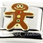 Gingerbread Boy Christmas Cookie 9mm Italian Charm Stainless Modular Link