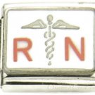 9mm Italian Charm RN Caduceus Medical Staff Hospital Nurse Medical Graduate Link