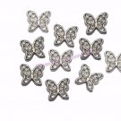 10pc Lot Silver CZ Butterfly Floating Charms For Glass Memory Locket Necklace