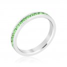 August Birthstone Eternity Ring Stackable 3mm Band Made With Swarovski Stones