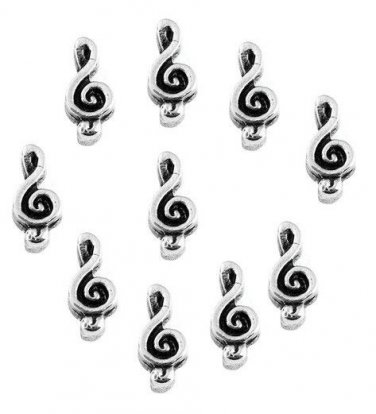 10pc Lot Silver Music Clef Note Floating Charm For Glass Memory Locket Necklace