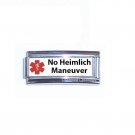 Medical Alert No Heimlich Maneuver 9mm Italian Charm Superlink For ID Bracelets