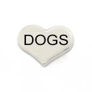 Silver Love Heart Dogs Floating Charm For Our Glass Memory Locket Necklaces