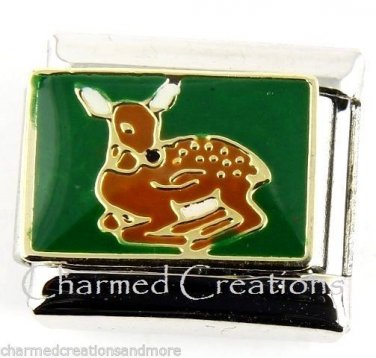 Baby White Tail Deer With Spots 9mm Italian Charm Stainless Steel Modular Link