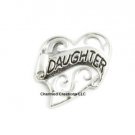 10pc Daughter White & Silver Heart Love Floating Charm For Glass Memory Lockets