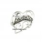 10pc Daughter White & Silver Heart Love Floating Charm For Glass Memory Lockets