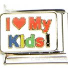 I Love My Kids Colorful 9mm Italian Charm Link For Bracelet Daughter Son