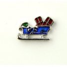 10 Blue Sleigh Presents Santa Claus Christmas Holiday F/ Floating Charm Lockets