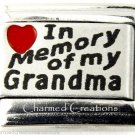 In Memory Of My Grandma Red Heart Matte Laser 9mm Italian Charm Stainless Link