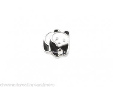 10pc Lot Black & White Panda Bear Zoo Floating Charm For Memory Locket Necklace