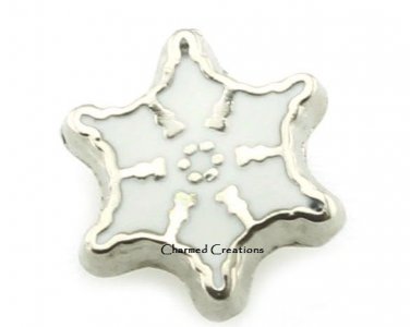 Silver Snowflake Christmas Floating Charm For Our Glass Memory Locket Necklaces