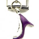 High Heel Stiletto Purple Shoe 9mm Italian Charm Stainless Modular Dangle Link