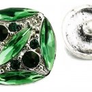 USA SELLER Interchangeable Button Snap Jewelry Green Marquise Square 18mm 282-5