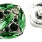 USA SELLER Interchangeable Button Snap Jewelry Green Marquise Square 18mm 282-5