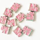 10pc Lot Pink Love Block Floating Charm For Our Custom Memory Glass Lockets