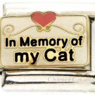 In Memory Of My Cat 9mm Italian Charm Red Heart Scroll Stainless Steel Link