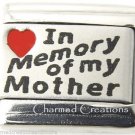 In Memory Of My Mother Red Heart Matte Laser 9mm Italian Charm Stainless Link