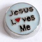 Floating Charm Jesus Loves Me Red Heart For Glass Memory Lockets Religious God