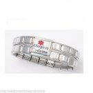 9mm Italian Charm Shiny Medical Alert Bracelet Allergic To Codeine Mega Link