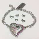 Pink Ribbon Breast Cancer Awareness Floating Charm Locket Bracelet Fearless