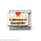 In Memory Of My Daughter Red Heart 9mm Italian Charm Stainless Modular Link