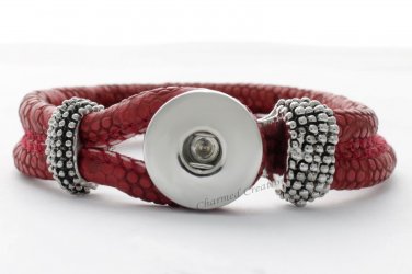 Interchangeable Button Snap Charm Bracelet Reptile Texture 18mm BR29-2