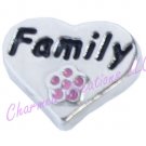 Floating Charm For Glass Memory Locket Necklaces Family Heart Love Pink Flower